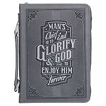 Bible Cover-Classic Gray Glorify God/ LG: 1220000324725