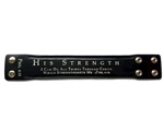 Bracelet-Black Leather-Christ My Strength (Mens): 166761664131