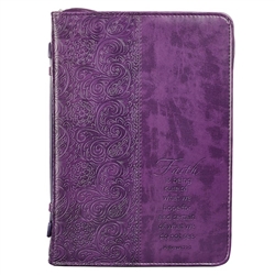 Bible Cover-Trendy Luxleather-Faith-Purple-LRG: 6006937096783