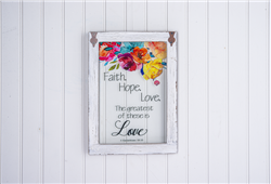 Window Plaque - Sm. - Faith. Hope. Love: 696322003128