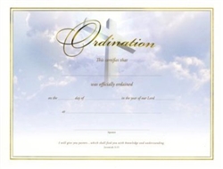 Ordination Certificate - Premium, Gold Foil Embossed: 730817348773