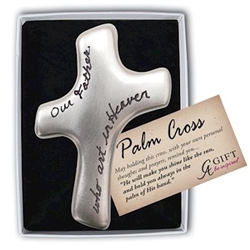 Palm Cross-Our Father Who Art In Heaven-Zinc: 785525279437