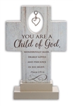 Cross-Standing-Child Of God w/Heart Charm: 785525301787