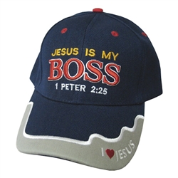 Cap-Jesus Is My Boss 1 Pet 2:25-Navy:   788200537365