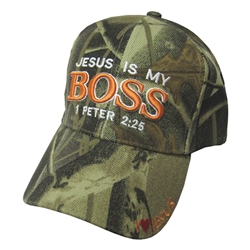 Cap-Jesus Is My Boss 1 Pet 2:25-Camo:  788200537389