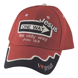 Cap-One Way-Jesus-Red:   788200537587