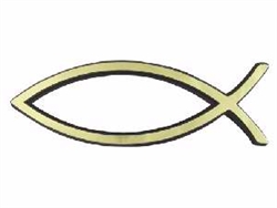 Auto Decal-3D Fish-Large (Gold): 788200564484