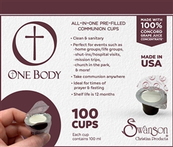 Communion-One Body Prefilled Juice/Wafer, Box of 100:  788200564903