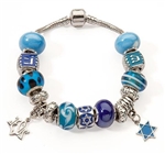 Bracelet-Bible Symbols & Beads w/Star Of David & Jesus Star Charms: 845246009390