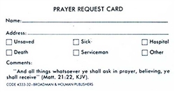 Card-Prayer Request Card: 9780805474145
