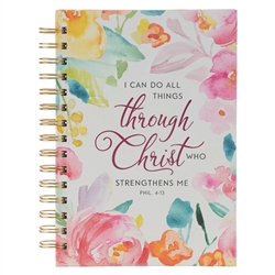 Journal Wirebound LG All Things Through Christ Phil 4:13: 9781639520657