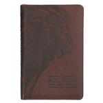 KJV Deluxe Gift Bible-Brown Lion Faux Leather w/Zipper: 9781639522422