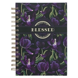 Journal-Wirebound-Black/Purple Floral Blessed Luke 1:45: 9781639522675