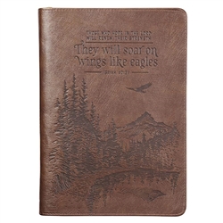 Journal-Classic LuxLeather-They Will Soar On Wings Like Eagles-Brown:  9781642726411