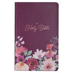 KJV Giant Print Bible-Purple Floral LuxLeather: 9781642728774