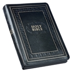 KJV Giant Print Full Size Bible-Black Framed LuxLeather w/Zipper: 9781642728798