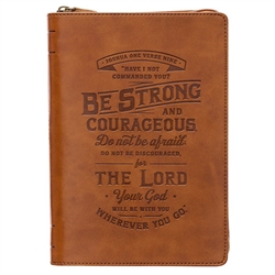 Journal w/Zip Be Strong & Courageous Joshua 1:9:  9781642729597