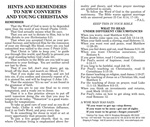 Hints and Reminders to New Converts and Young Christians