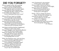 Did You Forget?