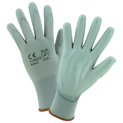 West Chester Gray PU Palm Dipped Glove