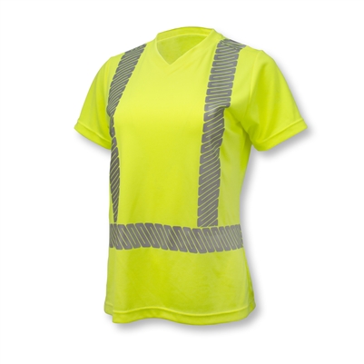 ST11 Class 2 High Visibility Women's Safety T-Shirt with Max-Dri  - Green - Size XL