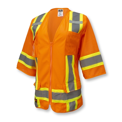 SV63W Two Tone Surveyor Type R Class 3 Women's Safety Vest - Orange - Size M