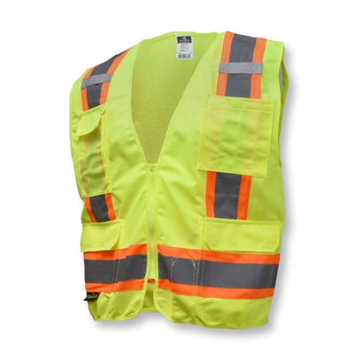 Radians SV6 Two Tone Surveyor Type R Class 2 Solid/Mesh Safety Vest - Green