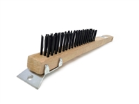 Wire Brush with Scraper 14" Curved Handle