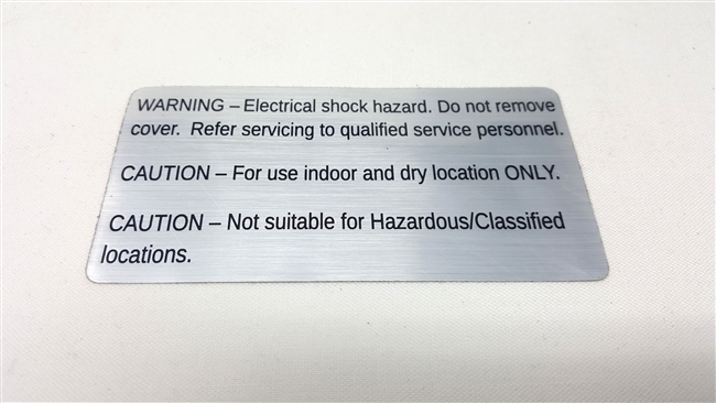 Electrical Warning Label For A Norwalk Juicer
