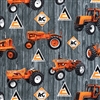 Allis Chalmers Tractor Toss Fabric, Black Barn Wood