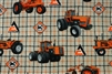Allis Chalmers Fleece Material, Tan Plaid