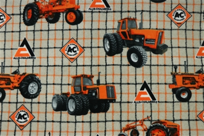 Allis Chalmers Fleece Material, Tan Plaid