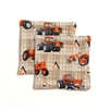 Allis Chalmers Pot Holders, Tan Plaid
