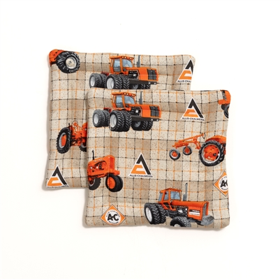 Allis Chalmers Pot Holders, Tan Plaid