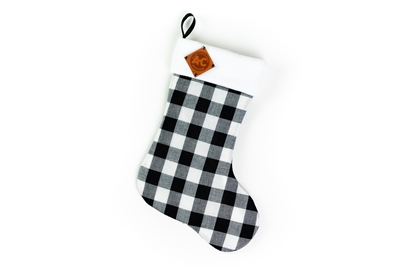 Allis Chalmers Christmas Stocking, vintage logo, plaid and leather