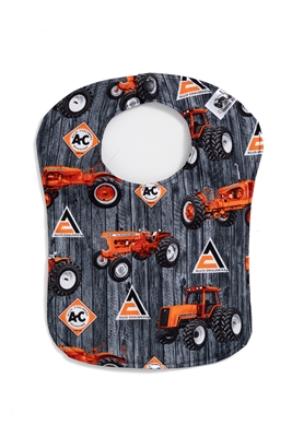 Allis Chalmers Tractor and Logo Baby Bib, Dark Gray