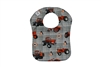 Allis Chalmers Tractor and Logo Baby Bib, Gray Plaid
