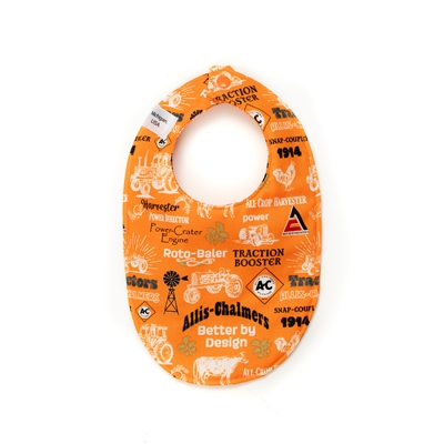 Baby Bib displaying Allis Chalmers Tractors and Logos, Orange