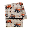 Allis Chalmers Tractor Pillow Case, Tan and Orange Plaid