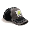 Steiger Logo Hat, Gray/Black Distressed