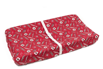 IH Farmall Tractor Logo Changing Pad Cover, Red