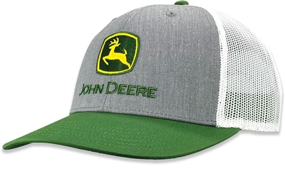 John Deere Hat, Heather Gray/Green/White, Youth Size