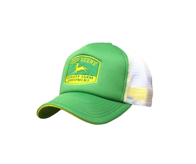 John Deere Hat, Green Foam Trucker, Quality Farm Equipment Logo