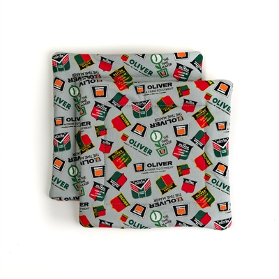 Set of Two Oliver Logo Pot Holders, Gray