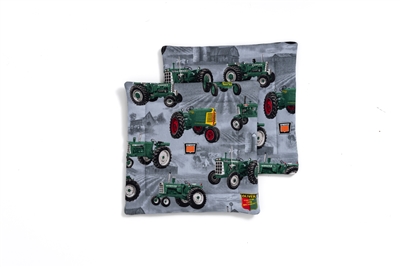 Oliver Tractor and Logo Pot Holders, Gray, Set of Two
