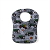 Oliver Tractor and Logo Baby Bib, Gray
