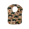 Oliver Tractor and Logo Baby Bib, Tan