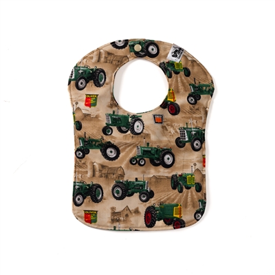 Oliver Tractor and Logo Baby Bib, Tan