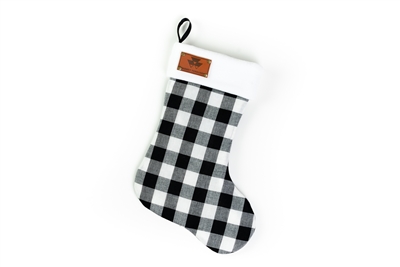 Massey Ferguson Christmas Stocking, plaid and leather