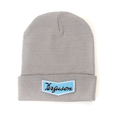 Ferguson Logo Hat, Gray Knit Beanie